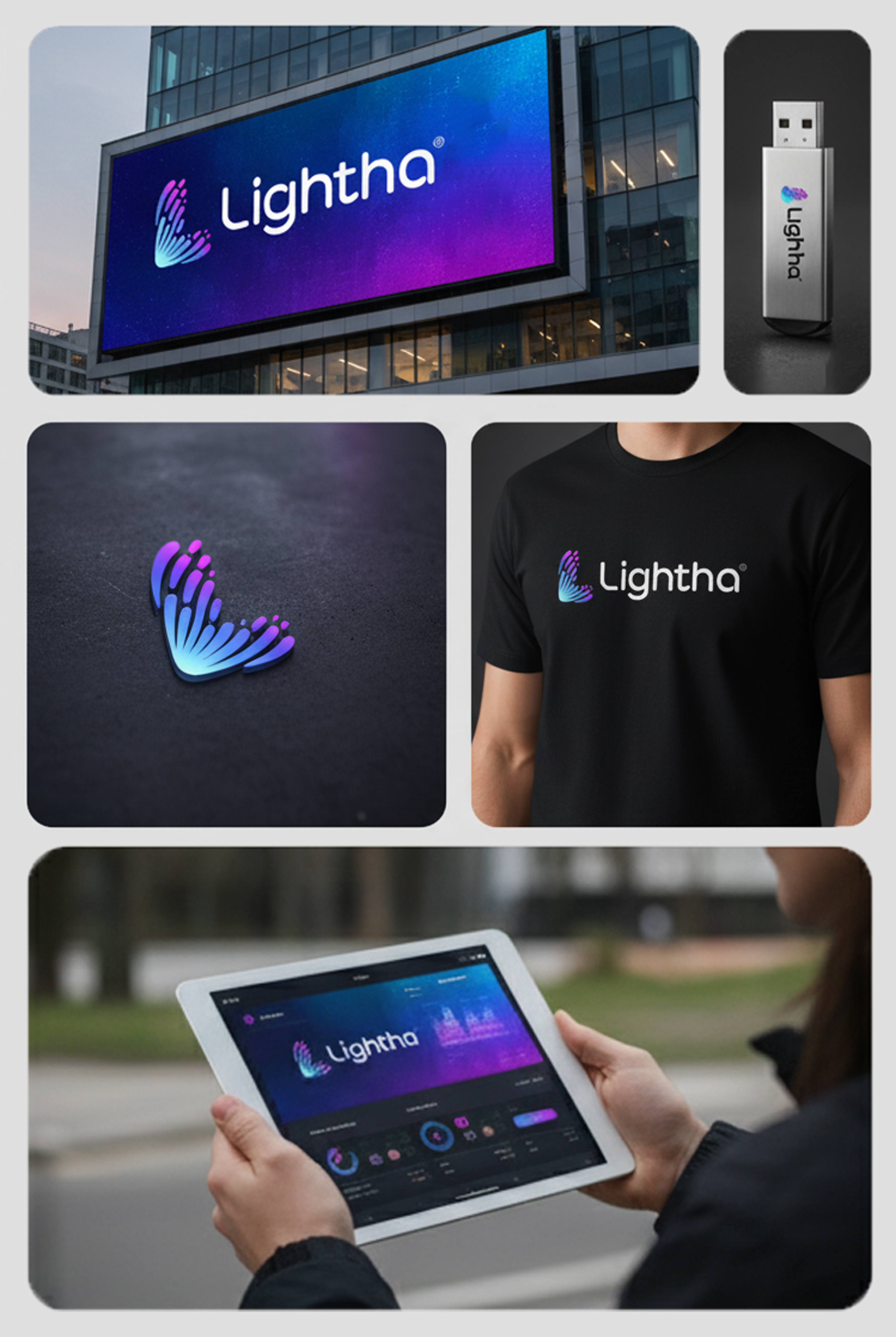 Lightha — Full Brand Identity System For Startup Tech Brand app branding design graphic design graphics design identity logo logo design logodesigner logotype mockup tech ui visual identity