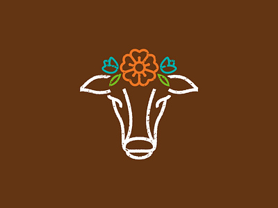 Daysland Vista Blooms blooms boquet branding brandmark brown cow custom daysland feminine floral flowers head logo natural rough rustic soil texture vase vista