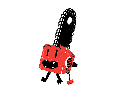 Chainy the Living Chainsaw by James Olstein chainsaw editorial editorial illustration illustration james olstein jamesolstein.com texture vector