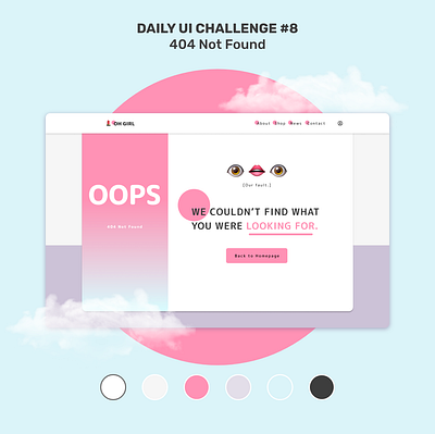 DAILY UI CHALLENGE #8 404 Not Found app dailyui design figma graphic design ui