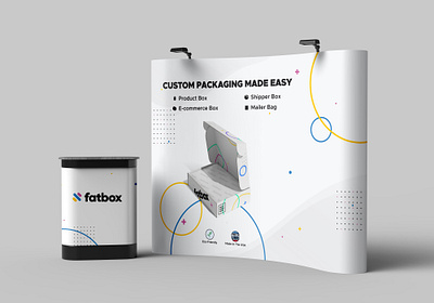 Trade Show Display Suite – Fatbox atbox b2bmarketing backdrop banner booth design branding cool custompackaging d2cbrand design ecommercebrand eventbranding illustration mailerbag packagingdesign productpackaging shipperbox simple tradeshowbooth ui