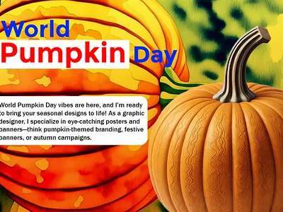 World Pumpkin Day Banner banner branding design graphic design illustration logo poster pumpkinday social media post t shirt typography vector web banner world pumpkin day