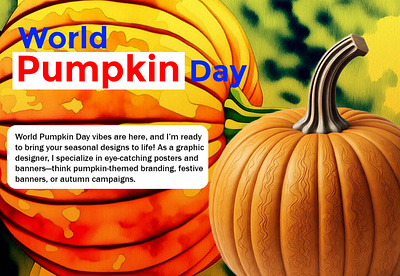 World Pumpkin Day Banner banner branding design graphic design illustration logo poster pumpkinday social media post t shirt typography vector web banner world pumpkin day