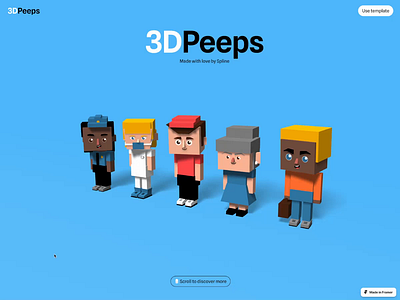 3D Peeps — Framer + Spline 3d 3d characters framer interactive 3d landing page spline template voxel website