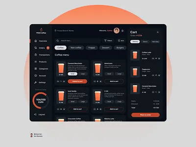 POS Coffee coffee coffee app crm dashboard design illustration logo point of sale pos ui ui design ux