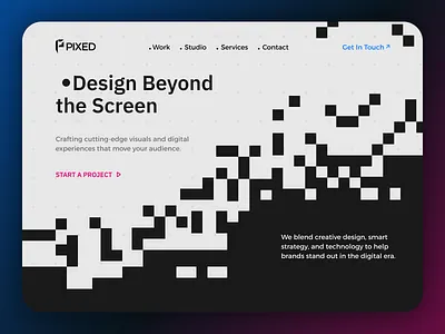 Design Studio Website - Hero Exploration creative design design portfolio design studio designer website header section hero exploration hero section portfolio website studio landing page studio website