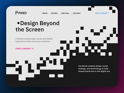 Design Studio Website - Hero Exploration creative design design portfolio design studio designer website header section hero exploration hero section portfolio website studio landing page studio website