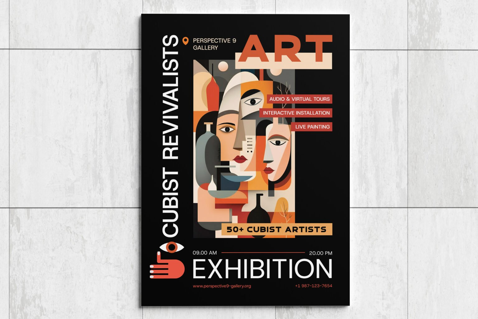 How to design a poster with AI using ImageGen & illustrator article blog blogger branding cubist envato graphic design mockup museum poster tut tutorial