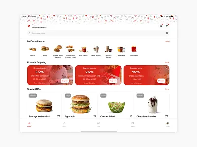McDonals App - Redesign Mobile App Tablet Version figma mcdonalds app mcdonalds app design mobile app mobile app design responsive design ui ui design ui designer uiux uiux design uiux designer ux ux design ux designer