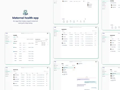 Maternal Care Web App | UI & UX healthcare healthcare app maternal health app medical app patient dashboard ui ux