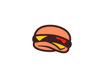 Floating burger burger cheese chesseburger fast food hamburger icon illustration ketchup logo meat sandwich simple stroke