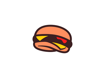Floating burger burger cheese chesseburger fast food hamburger icon illustration ketchup logo meat sandwich simple stroke