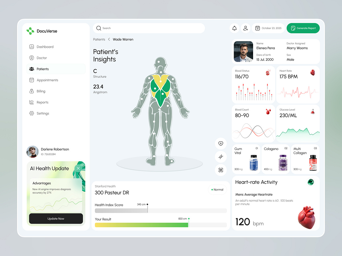 Healthcare SaaS Dashboard | Patient Management System UI