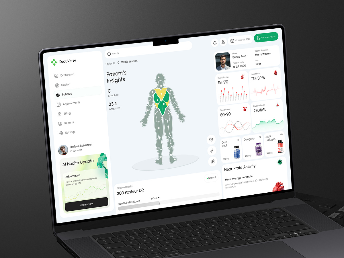Healthcare SaaS Dashboard | Patient Management System UI Image 1