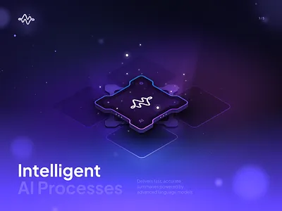 Intelligent AI Processes - Illustration 1/5 ai automation ai design graphic design icon illustration isometric machine learning product design saas ui ui design ux design web app