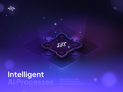 Intelligent AI Processes - Illustration 1/5 ai automation ai design graphic design icon illustration isometric machine learning product design saas ui ui design ux design web app