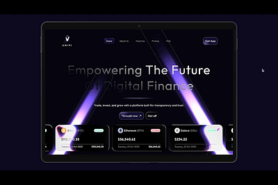 AMINI – A modern crypto investment landing page UI crypto web dark theme figma landingpage prototype ui ux web design
