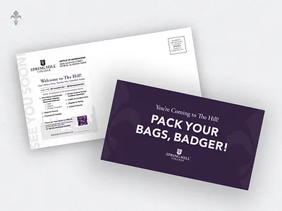 Welcome to The Hill Postcard: Badger Checklist brand checklist collateral college content design graphic design higher education onboarding postcard postcard design print print collateral print design sticker typography university visual design