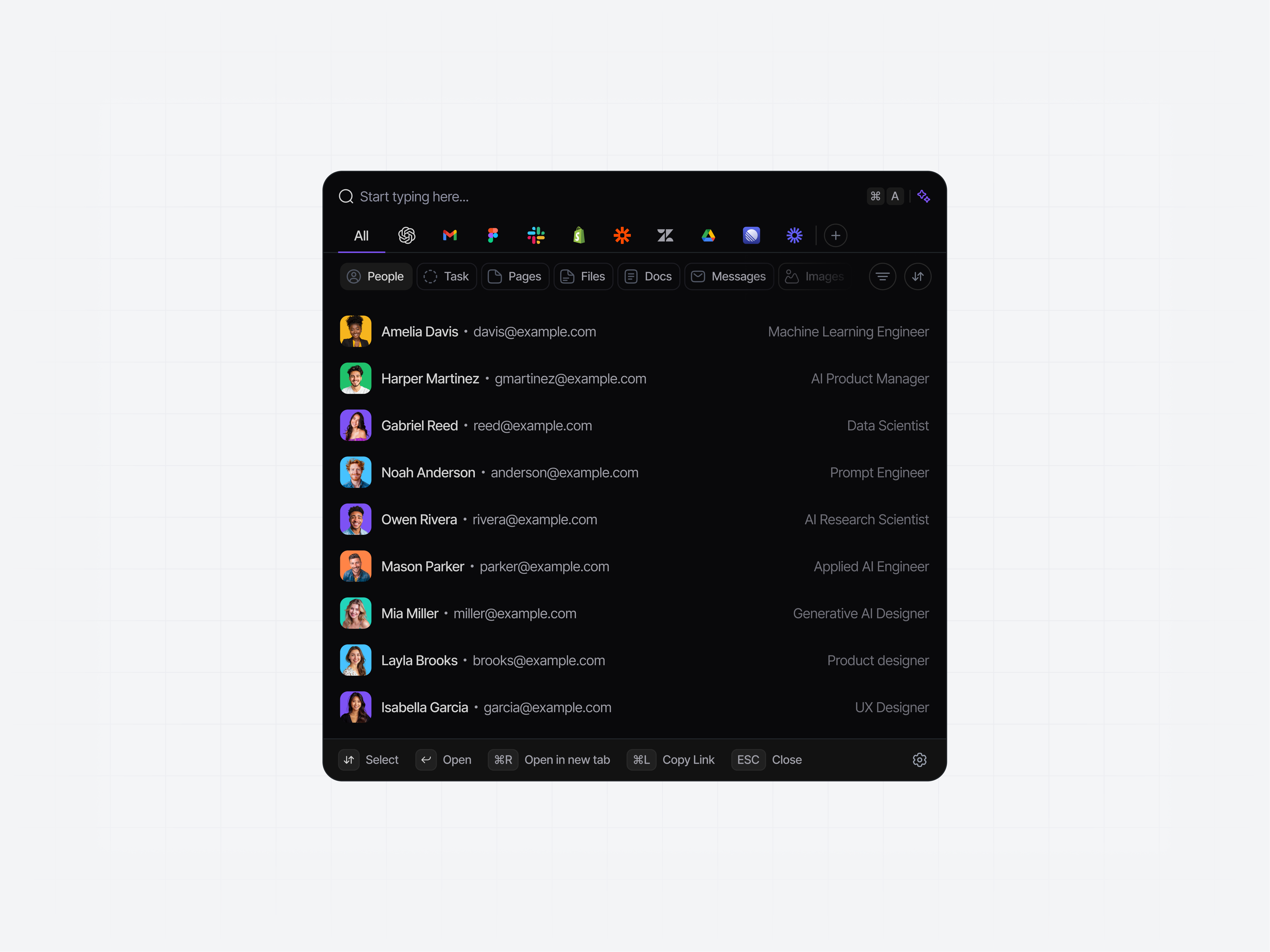 Search UI: Dark Mode command palette command search command text commands dark mode ux design system enterprise dark theme popup quick search search search bar search command search interface searchable list ui accessibility ul copy wcag dark ui