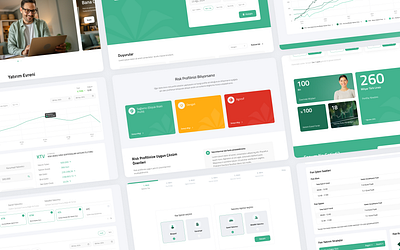 Some screen shots from the Kuveyt Türk Portföy website design bank card clean figma green numerical data product design screen section ui ui design ux ux design