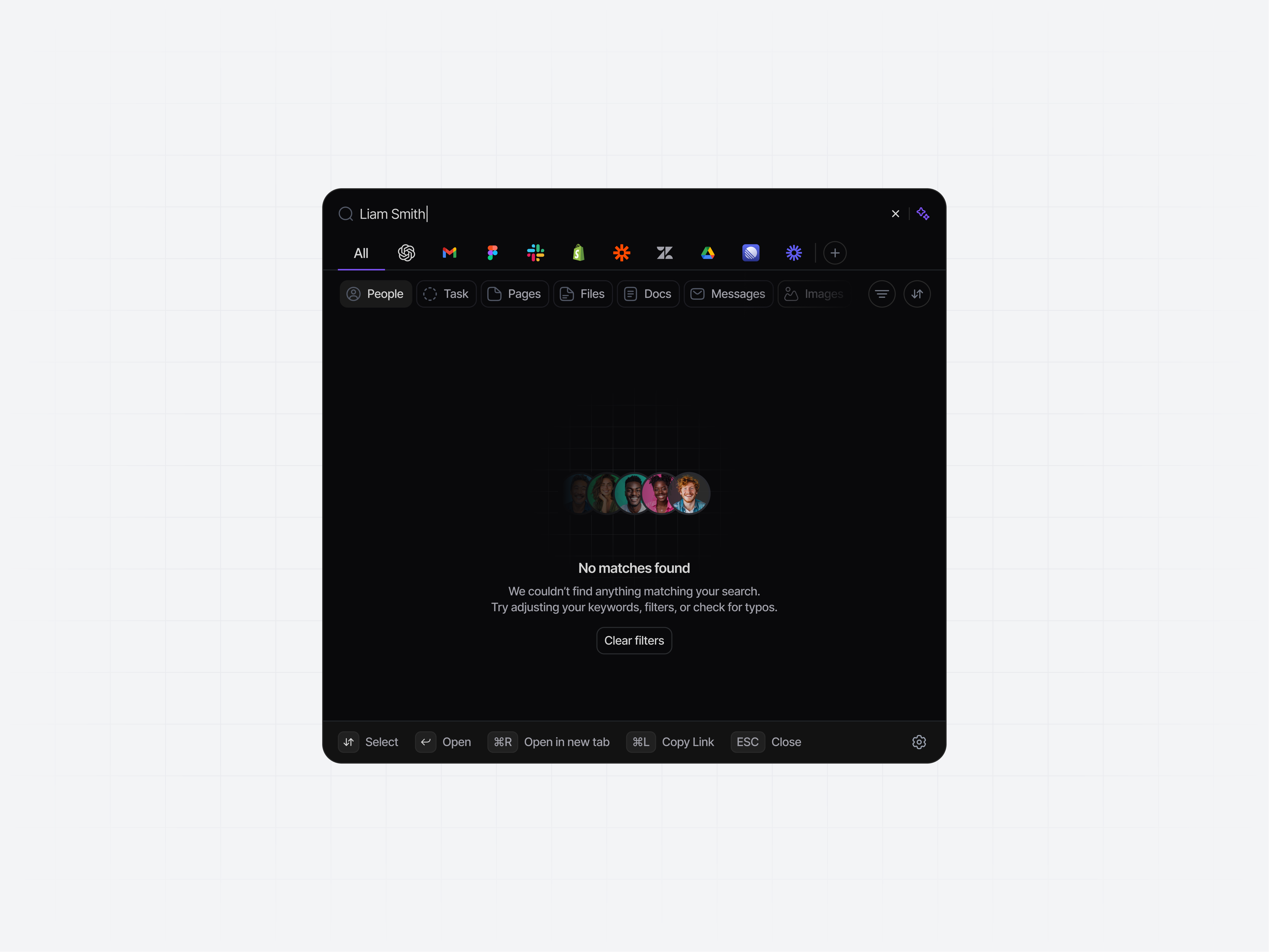 Empty Search Result State: Dark Mode admin dashboard ai solutions command palette command search command window dark interface dark mode dark theme empty search empty state ui empty state ux error recovery design search search commands search result search ux search ux best practices zero results ui pattern