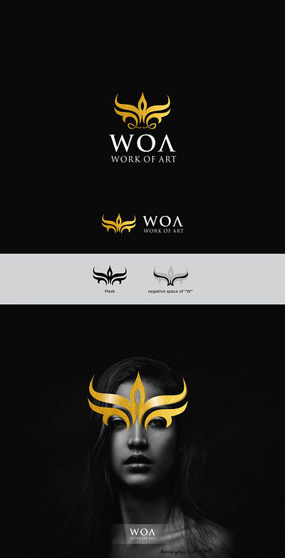 WOA – Work of Art | Luxury Brand Identity behancedesign branddesigner brandidentity creativelogo designinspiration dribbbleshowcase elegantlogo goldlogo logodesign luxurybranding luxurylogodesign masklogo minimalbranding modernbranddesign premiumbrand visualidentity workofart