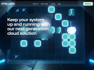 Atellium — Next Generation Cloud Management Platform UI Design ai dashboard ai saas design animation automation platform branding cloud management cloud platform dark mode website data management ui futuristic ui landing page motion graphics neon ui penolab saas website tech landing page ui uiux design web app design web design