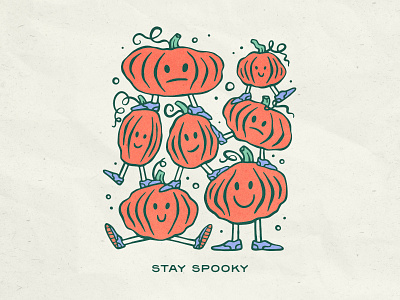 Stay Spooky cute design halloween handmade illustration lettering october pumpkin shoes spooky texture type typography