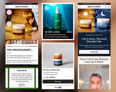 Skin at Work - Homepage Design design ecommerce onlinestore ui userexperience ux uxdesign uxui website
