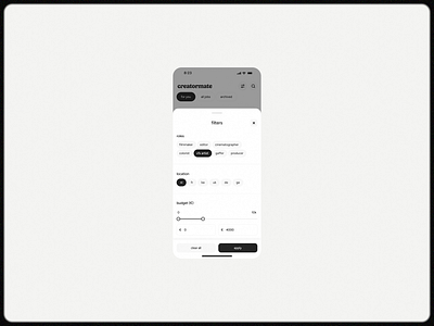 Filter Screen. branding design graphic design identity illustration logo logo design ui ux vector