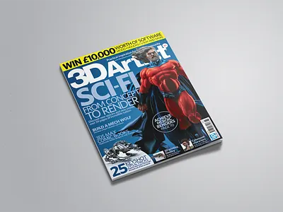 Developing the cover concept for 3D Artist magazine issue 85 editorial design graphic design pre press