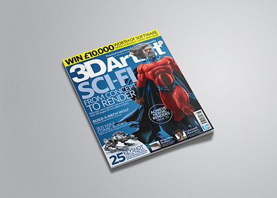Developing the cover concept for 3D Artist magazine issue 85 editorial design graphic design pre press