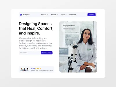 Healspace - Healthcare Interior Design Landing Page 🏡 clinic interior design conversion ergonomic healthcare healthcare design healthcare interior design hospital hospital interior firm interior landingpage medical medical space planning patient centered spaces ui ux web