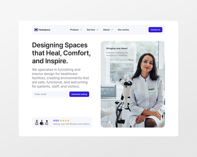 Healspace - Healthcare Interior Design Landing Page 🏡 clinic interior design conversion ergonomic healthcare healthcare design healthcare interior design hospital hospital interior firm interior landingpage medical medical space planning patient centered spaces ui ux web