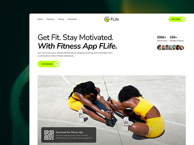 High-Converting Landing Page for a Fitness Mobile App | Clean UI availableforprojects cleanui conversiondesign conversionrate conversionux figmadesign fitnessapp fitnessdesign fitnesslandingpage freelance landingpage minimaldesign moderndesign productdesign ui uidesign uiuxdesigner web webdesign website