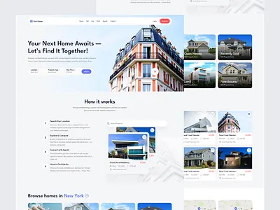 Real Estate Landing Page 3d animation app apps branding dashboard design graphic design house illustration landing page logo motion graphics property realestate realtor ui web webapp website