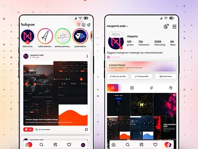 Instagram redesign app graphic design modern new photoshop popular redesign trendy ui ux