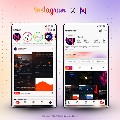 Instagram redesign app graphic design modern new photoshop popular redesign trendy ui ux