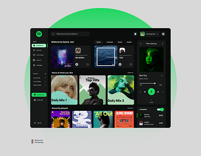 Spotify Desktop - Redesign dashboard design desktop app illustration music redesign spotify ui ui design ux web app