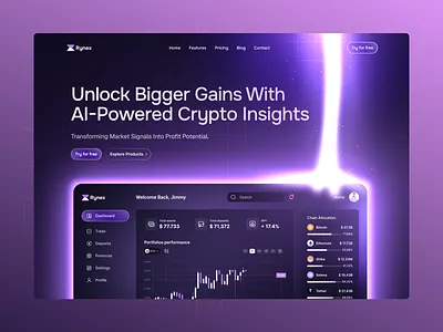 Rynex – Next-Gen Crypto Analytics Web Design ⚡ crypto cryptoanalytics cryptoapp cryptoplatform darkmode designinspiration digitaldesign figma figmadesign fintech framer landingpagedesign productdesign tradingdashboard ui uidesign uiux webappdesign webdesign webflow