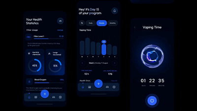 VapeAway Support App ai design figma mobile app mobile app design mobile design product design quit smoking app quit vaping app ui ux