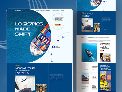 Logistics Company Website cargo container delivery landing page logistics shipment shipping transport ui uiux web design