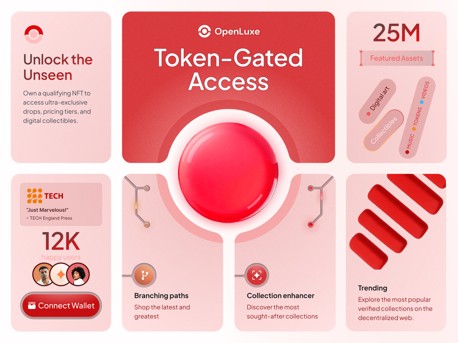 Web3 NFT Marketplace Design - OpenLuxe (Light mode) landing page marketplace nft ui ux web 3 web design website website design