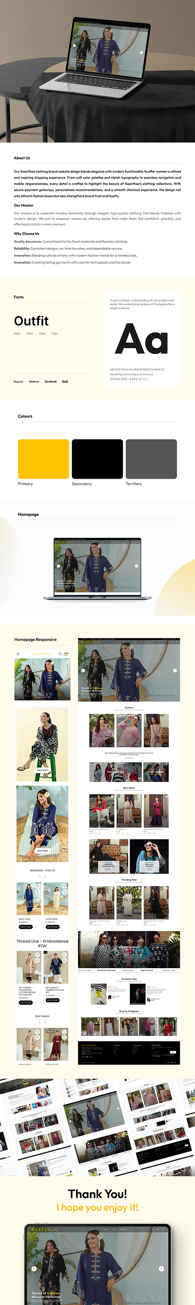 Kaanthaa – Elegant Fashion eCommerce Website Design clothingbrand ecommerce fashiondesign minimaldesign modernui shopdesign shopify website design uiuxdesign uxcase webdesign womensfashion