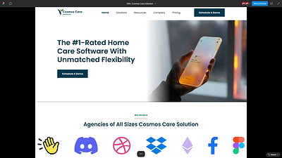 Cosmos Care — The #1 Home Care Software Landing Page Design design figma landing page saas saas landingpage saas website design ui ui ux web design wordpress