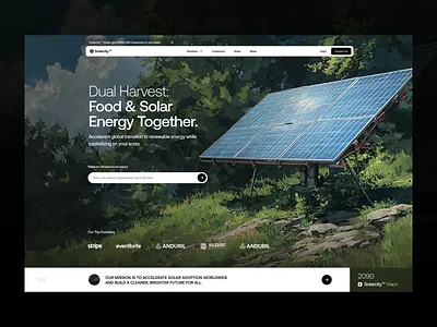 Solarcity ™ Futuristic Solarpunk Hero Header design eco eco friendly electricity futuristic illustration landing page minimal panel renewable energy solar solar panel solarcity solarpunk sun ui uidesign web design website