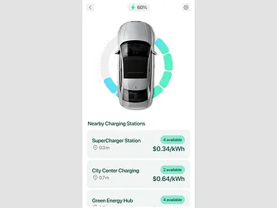 car charging app ui