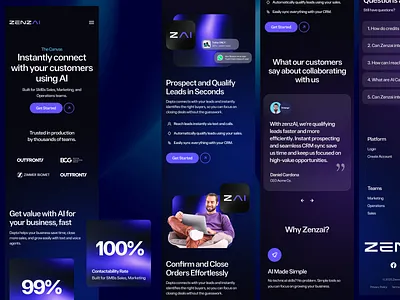 DARK MOBILE agent ai ai app chatgpt clean flat footer hero mobile mobile first quote responsive sales ui ux web whatsapp