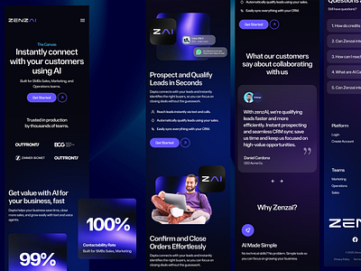 DARK MOBILE agent ai ai app chatgpt clean flat footer hero mobile mobile first quote responsive sales ui ux web whatsapp