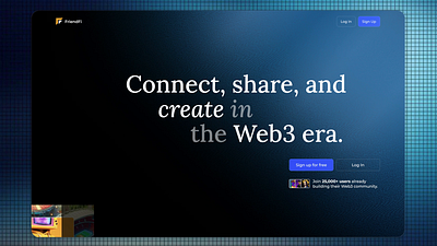 Web3 Social Network animation crypto graphic design hero section motion graphics prototype ui web3